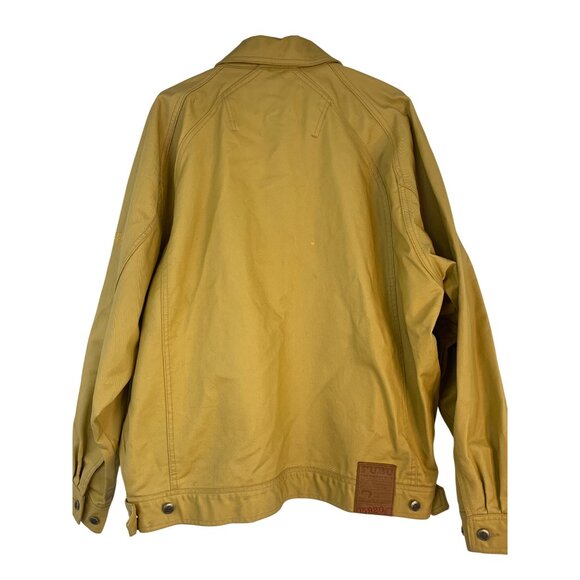VTG 90s Fubu Yellow Coated Denim Jacket Mens XL Cotton Work RX10644 Oversize - Picture 8 of 11